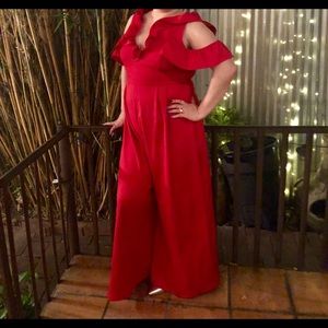 Final Sale ASOS Red ruffled jumpsuit